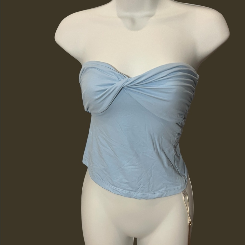 Abonlen Knit Tube Top – Light Blue Strapless (New with Tags)